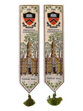 Vintage Cash's Woven Fabric Bookmark, Princeton University Nassau Hall, 9.25"